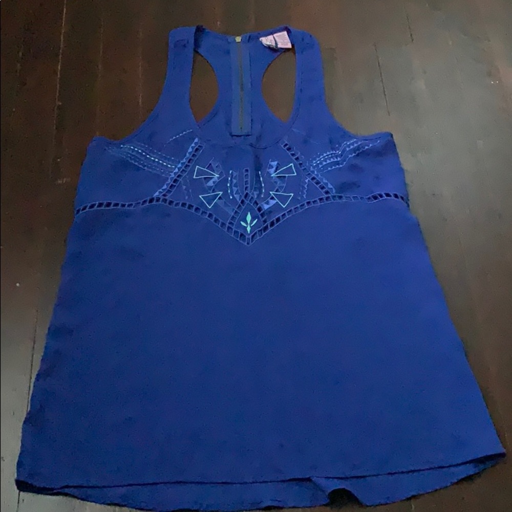 Royal Blue Tank With Cut Out Detail